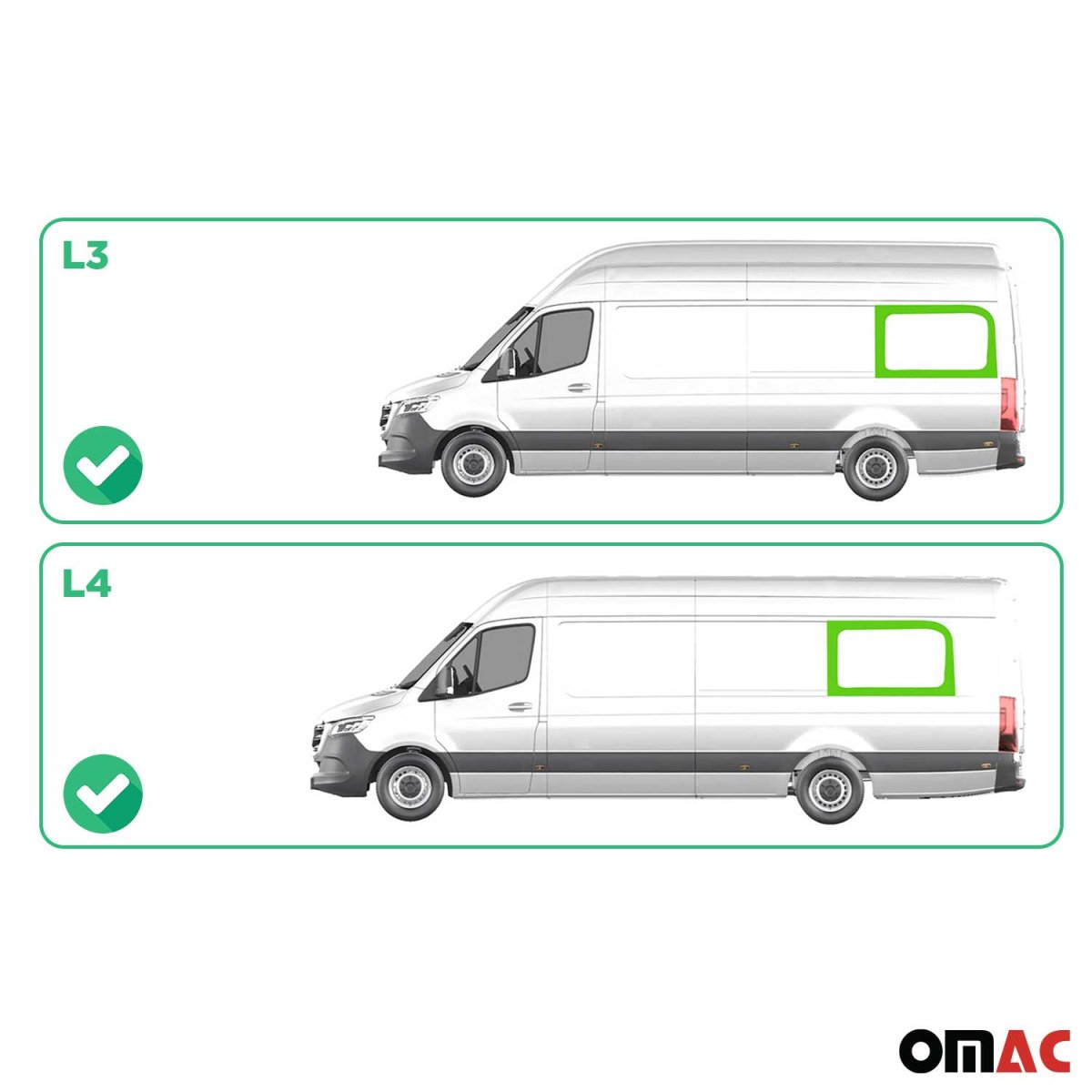 Mercedes Sprinter Rear Side Fixed Glass - Omac - Galaxy - '11-'18